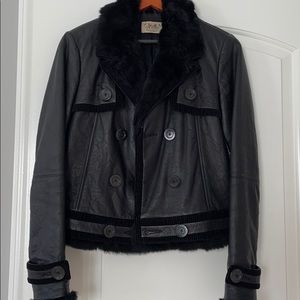 JUICY COUTURE Leather and Fur trim jacket